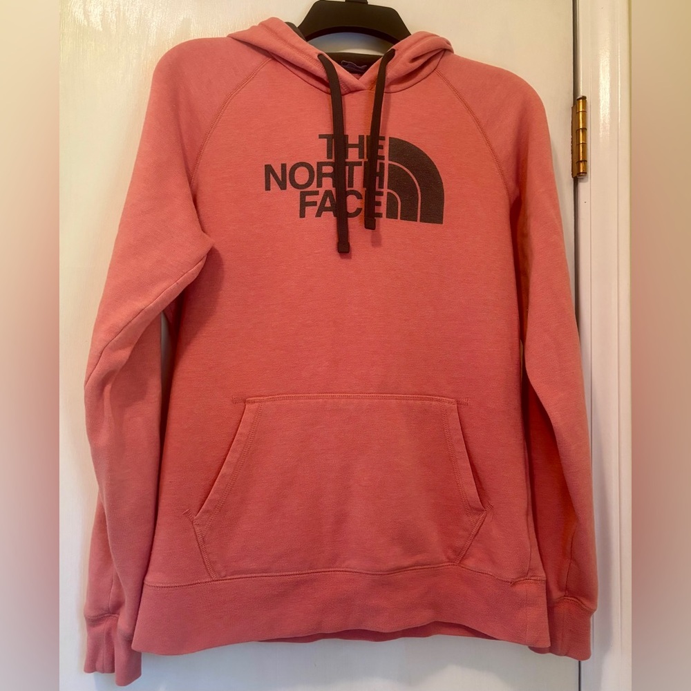 The North Face Women’s Coral Pink Gray Hoodie Pullover size Medium